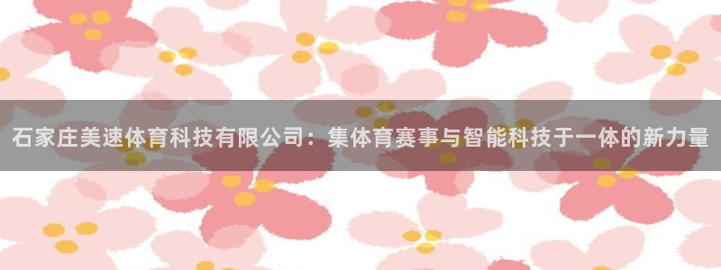 石家庄美速体育科技有限公司：集体育赛事与智能科技于一体的新力量